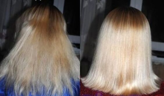 Before and after hair repair